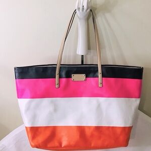 Kate Spade Harmony Cabana Stripe Multi-color Coated Canvas Tote